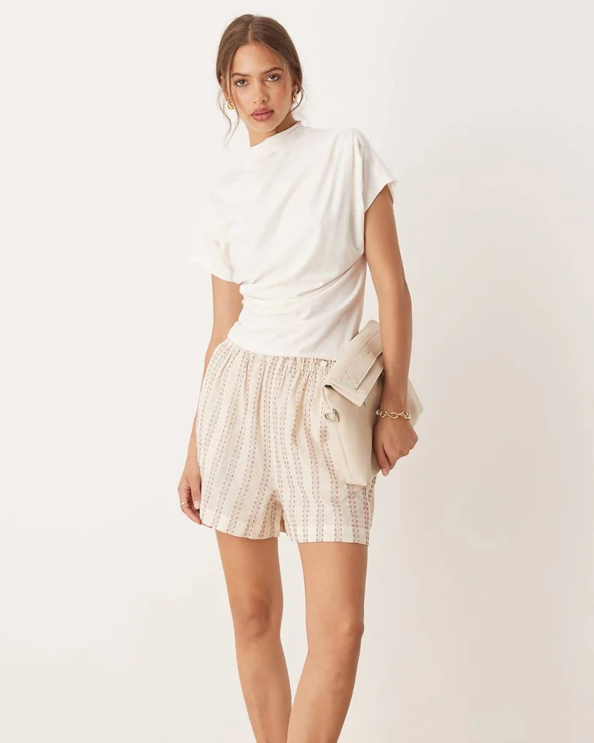 Draped Mock Neck Tee Secondary image